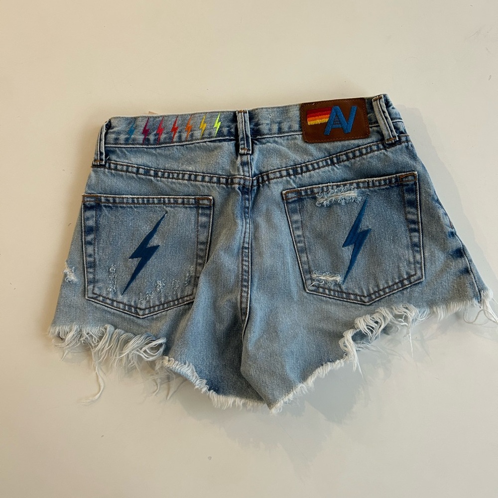 Aviator Nation Distressed Denim Shorts 25 - Picture 5 of 7